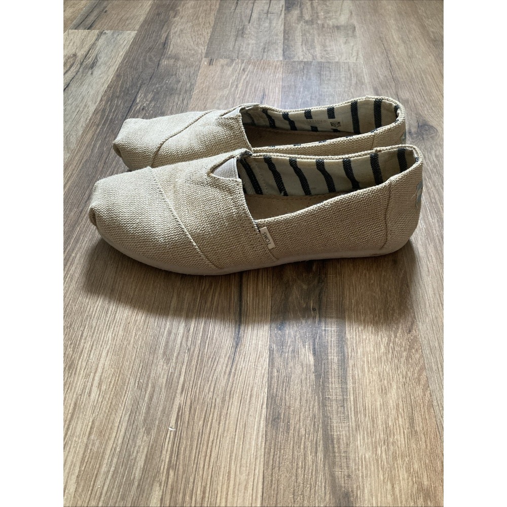 Toms Classic Natural Burlap Canvas Espadrilles Shoes Slip-ons Womens Size 6